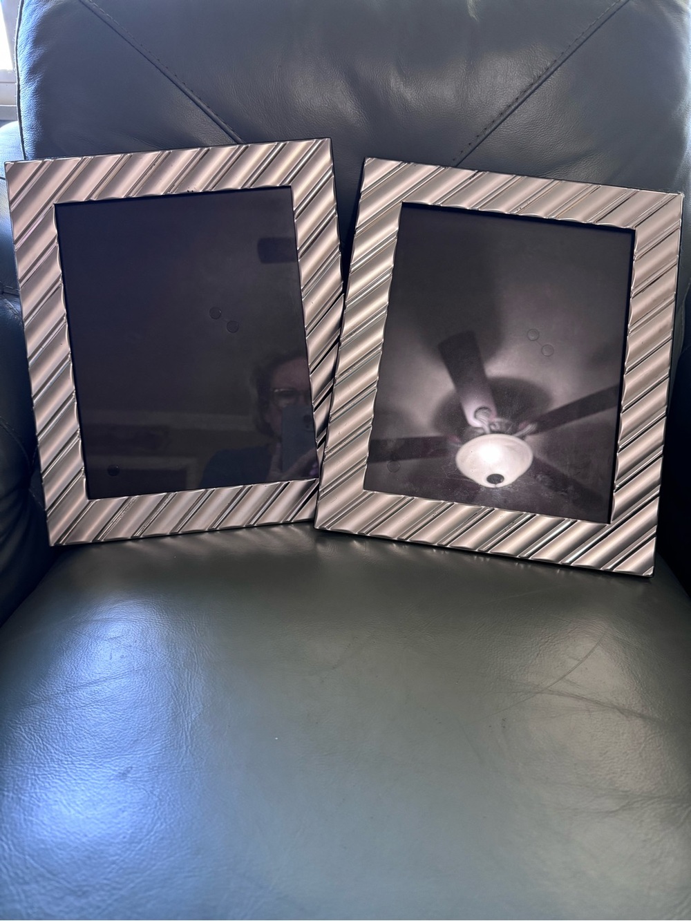 Diagonal Ribbed Metal Photo Frames in a Silver Color- 2-Pack